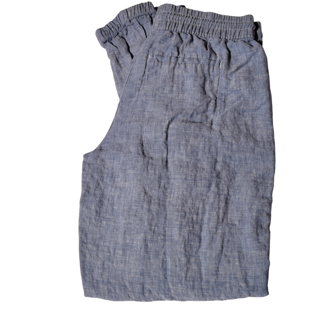 Athleta Linen Pants Light Blue Drawstring Jogger Style Size 2 (27"x27" Actual)